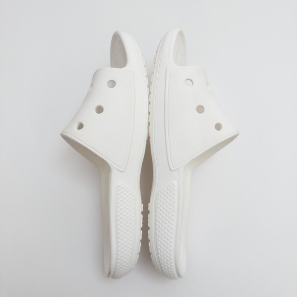 Crocs White Slide Sandals Men's 7 Women's 9 Unisex Comfort Slip On Pool Beach - Picture 10 of 16